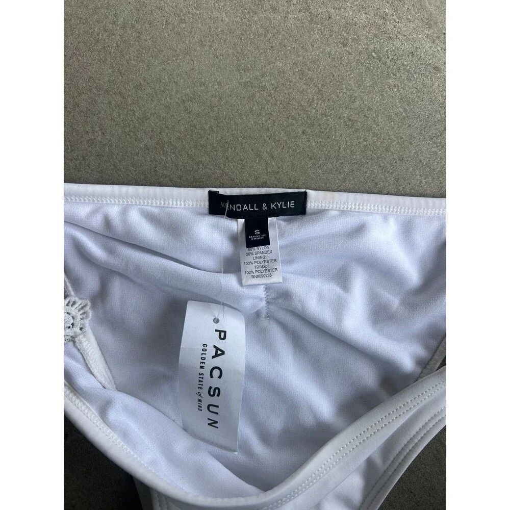 Kendall & Kylie White Bikini Bottom NWT Small - Picture 3 of 6